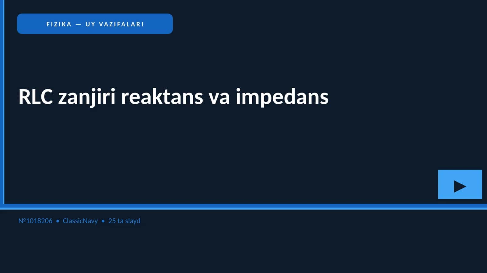 RLC zanjiri reaktans va impedans 1