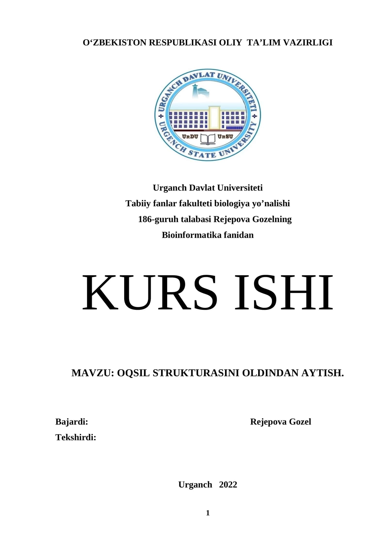 Oqsil strukturasini oldindan aytish 1