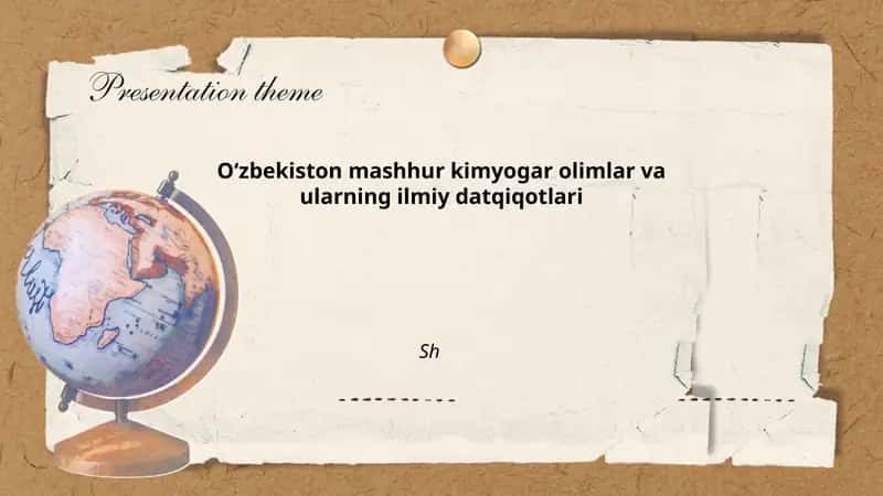 Oʻzbekiston mashhur kimyogar olimlar va ularning ilmiy datqiqotlari 1
