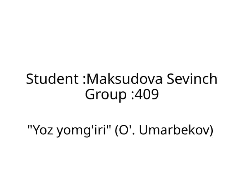 "Yoz yomg'iri" (O'.Umarbekov) 1