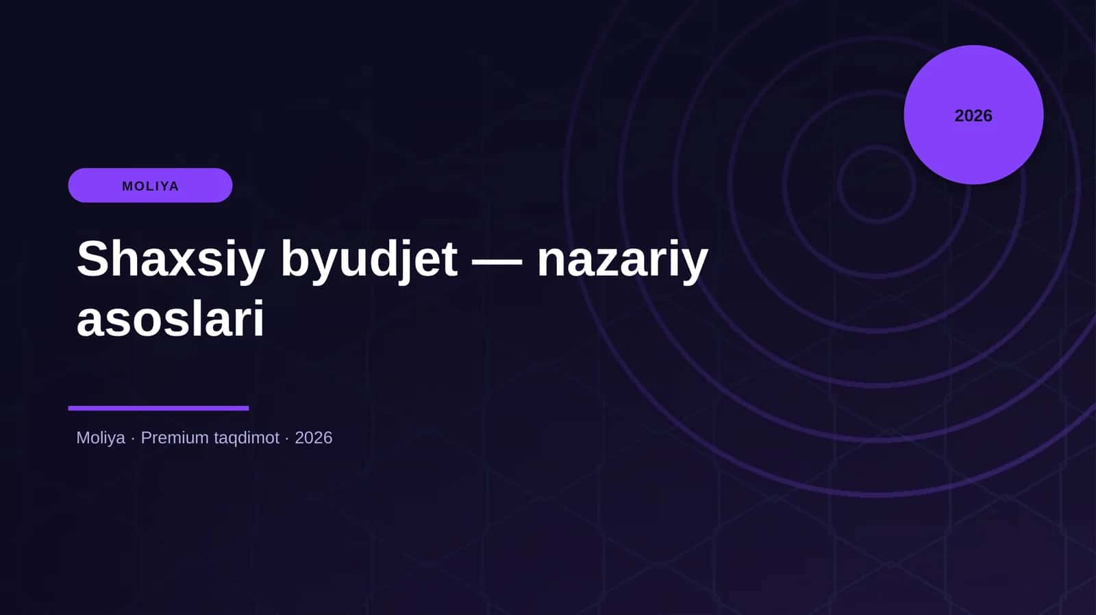 Shaxsiy byudjet — nazariy asoslari 1