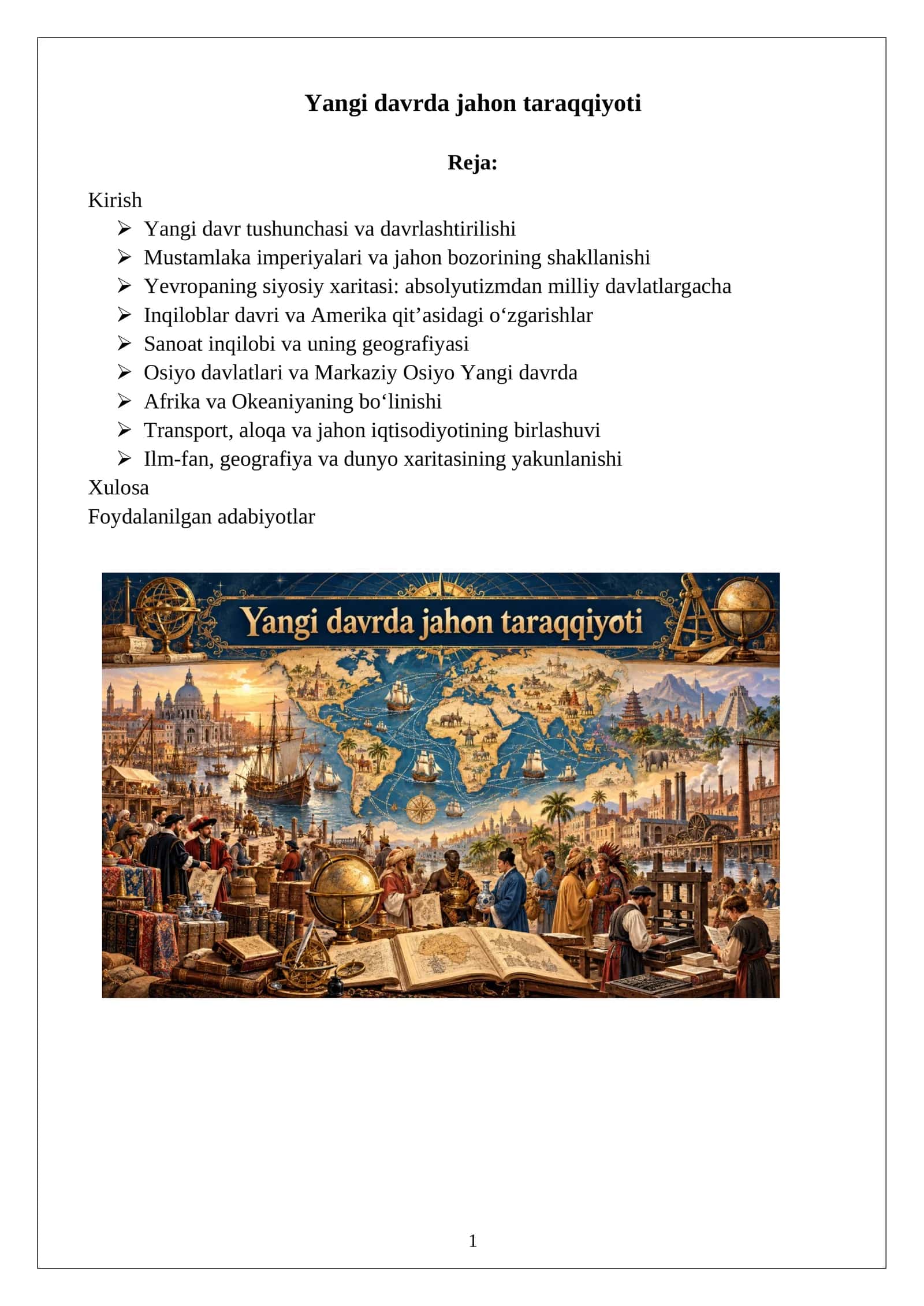 Yangi davrda jahon taraqqiyoti 1