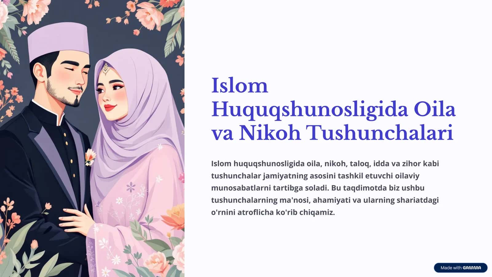 Islom Huquqshunosligida Oila va Nikoh Tushunchalari 1