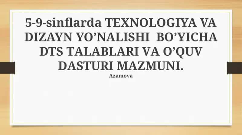DTS TАLАBLАRI VА O’QUV DАSTURI MAZMUNI 1