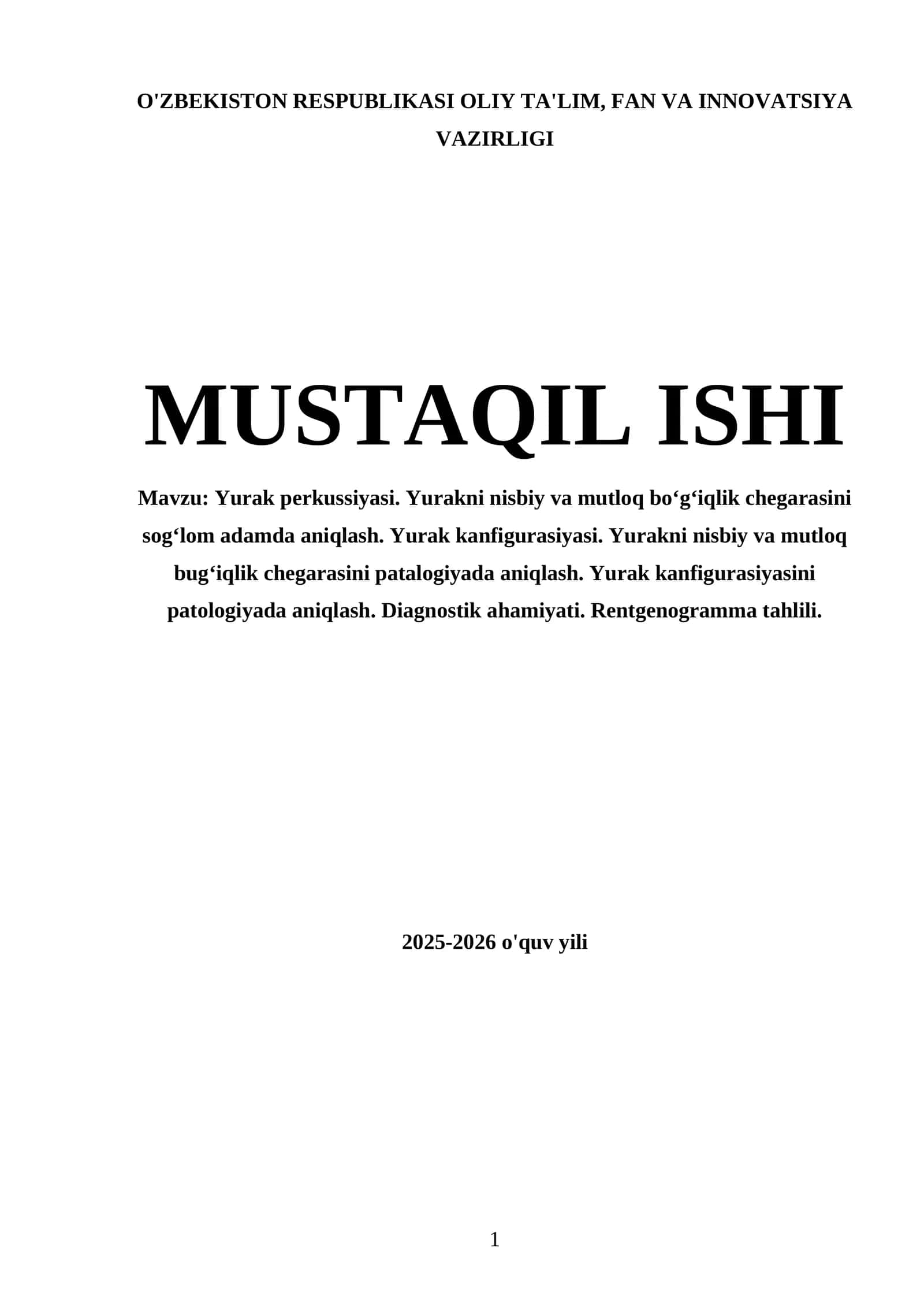 Yurak perkussiyasi 1