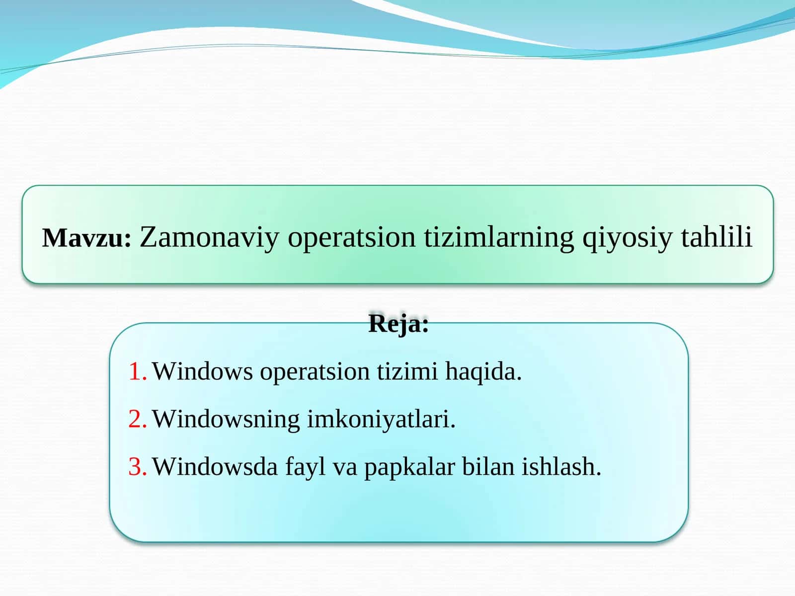 Windows operatsion tizimi haqida 1
