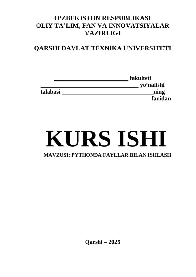 PYTHONDA FAYLLAR BILAN ISHLASH 1