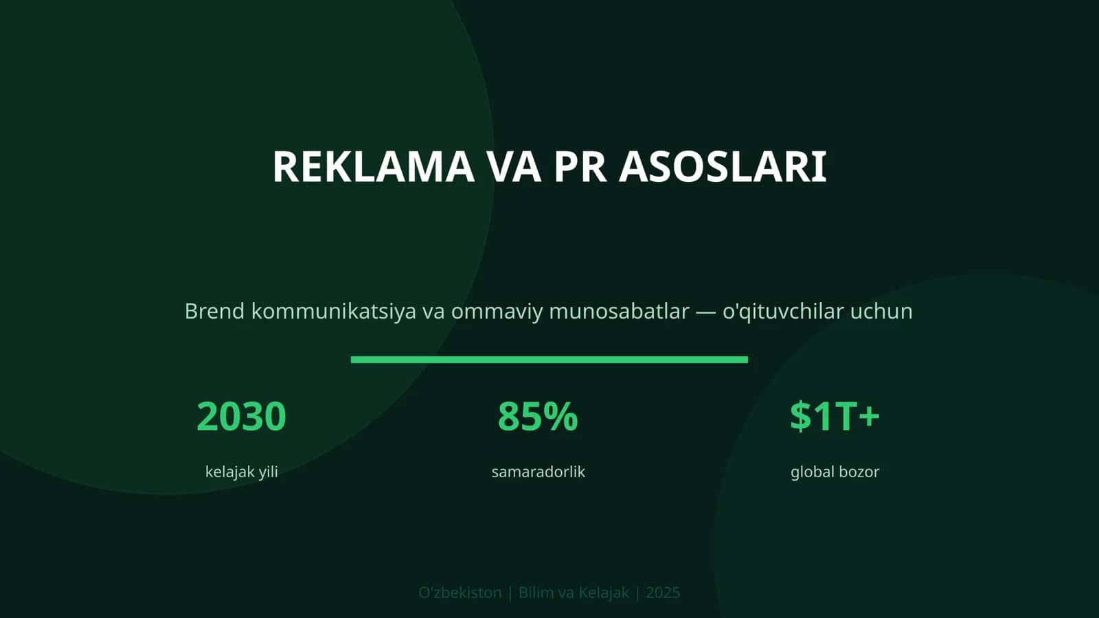Reklama va PR asoslari 1