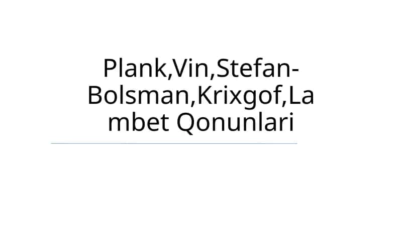 Stefan-Boltzman qonuni 1