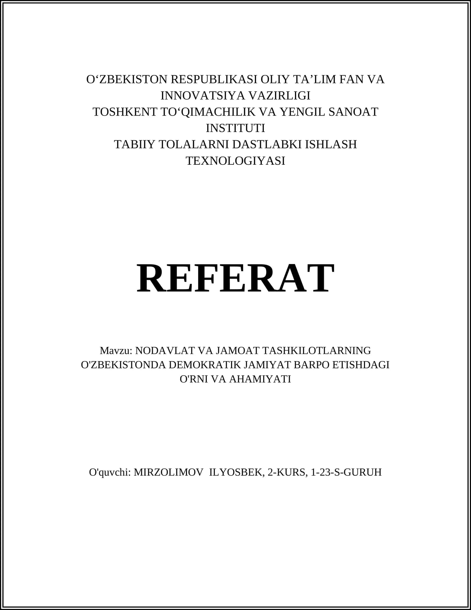 NATURAL RESOURCE INITIALIZATION TECHNOLOGY 1