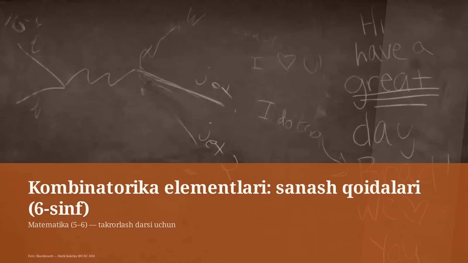 Kombinatorika elementlari: sanash qoidalari (6-sinf) 1