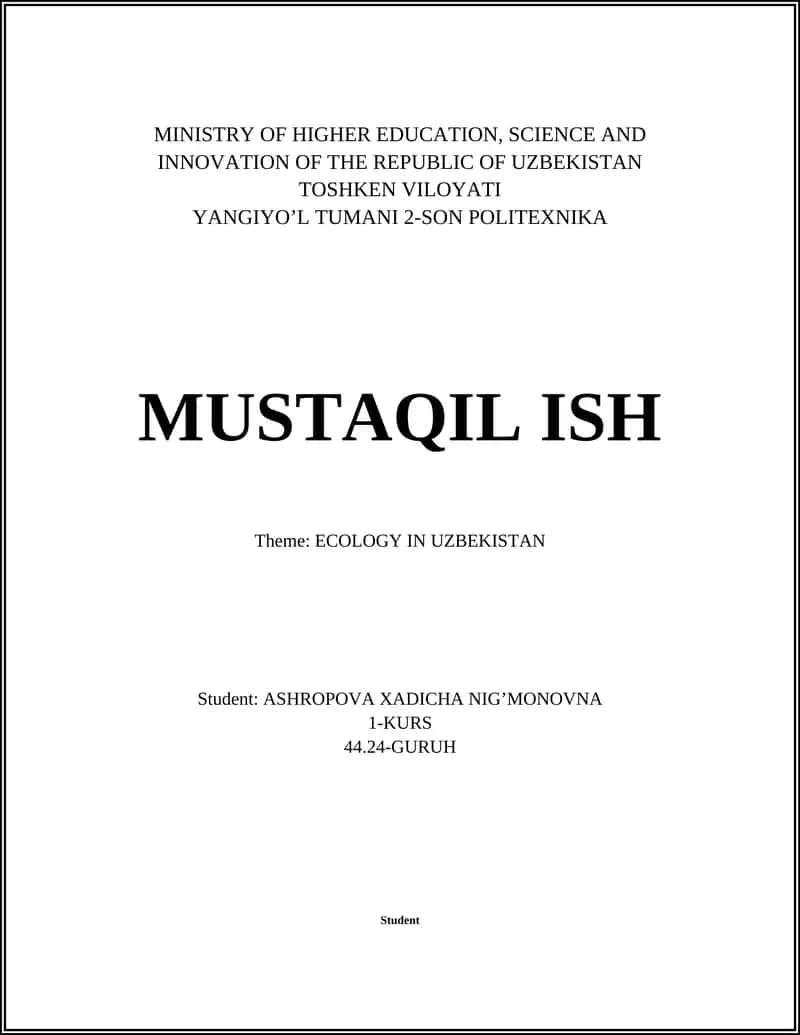 Biodiversity Conservation in Uzbekistan