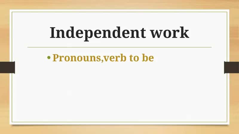 Pronouns,verb to be 1