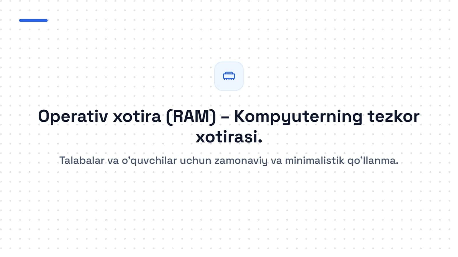 RAM (Tezkor Xotira) 1
