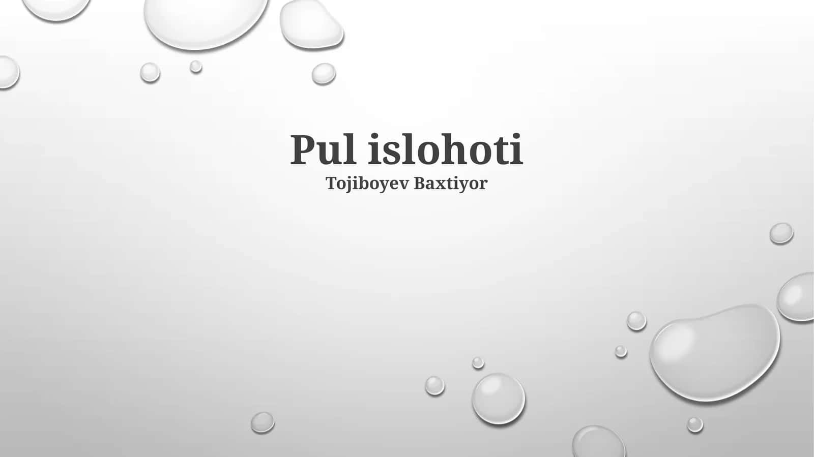 Pul islohoti 1