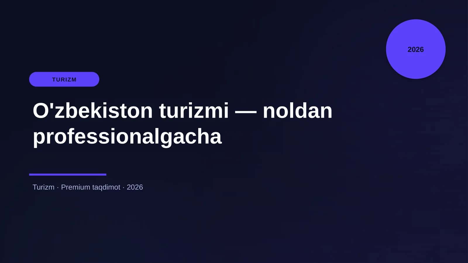 O'zbekiston turizmi — noldan professionalgacha 1