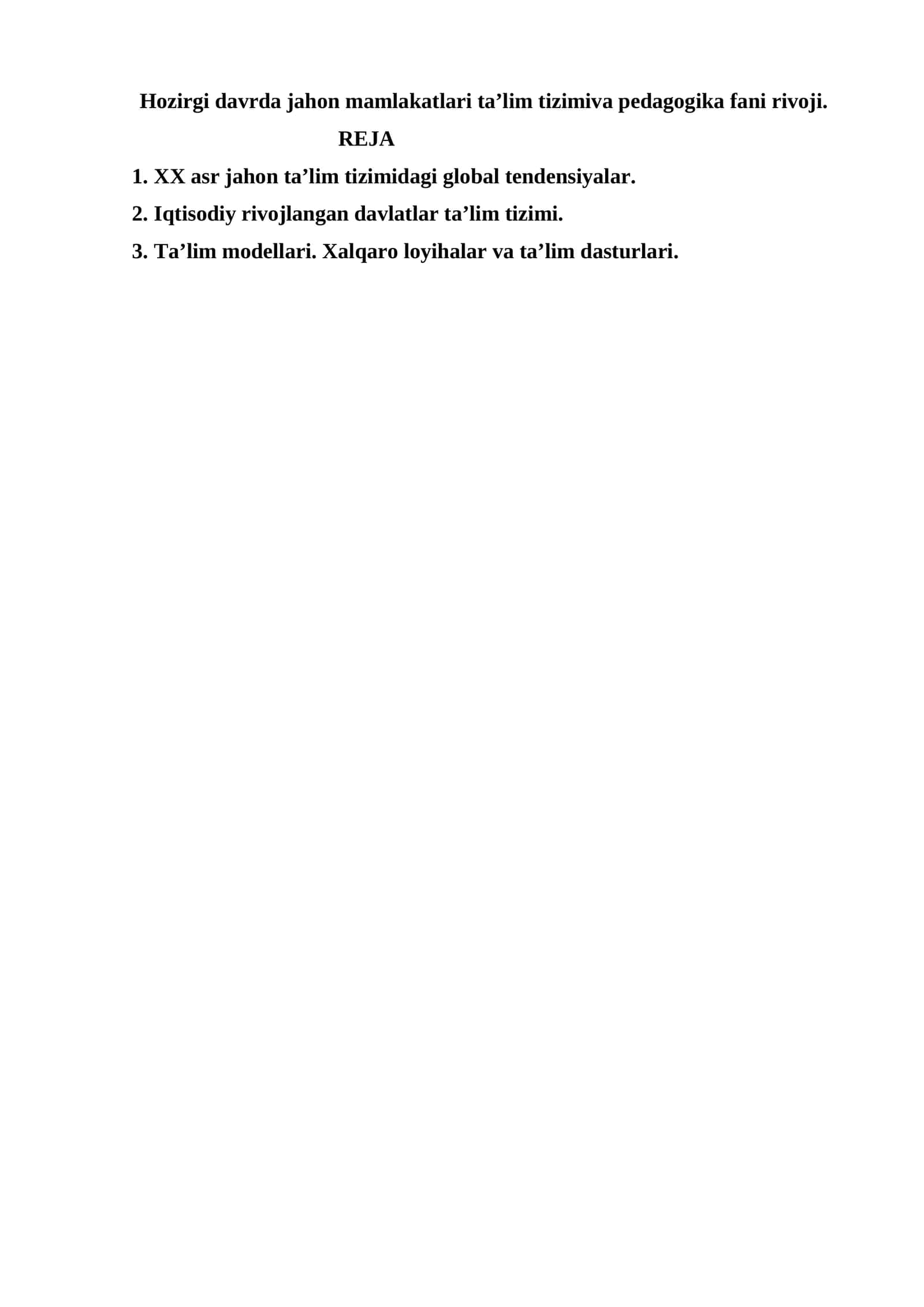 Ta'lim tizimi va pedagogika 1