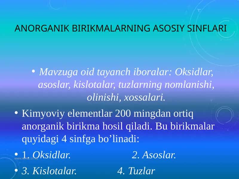 Anorganik birikmalar 1