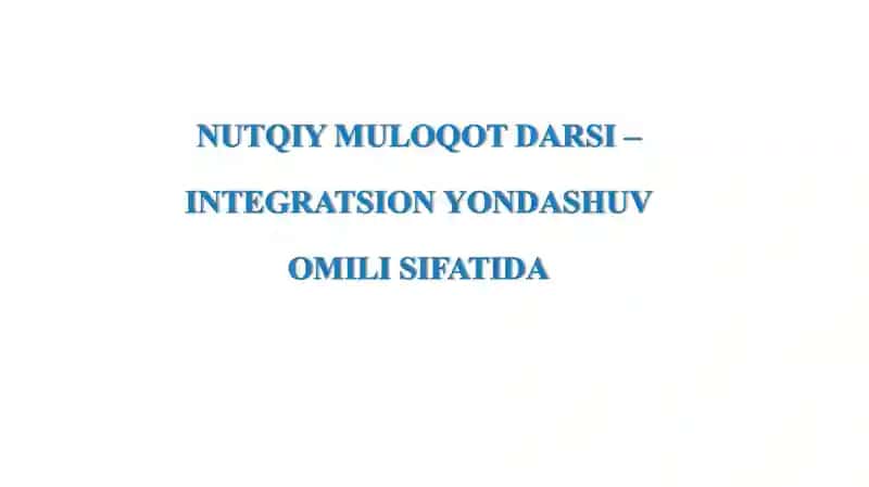 NUTQIY MULOQOT DARSI