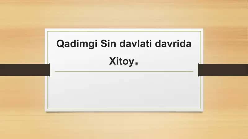 Sin davlatining kuchayishi va podsholik davri 1