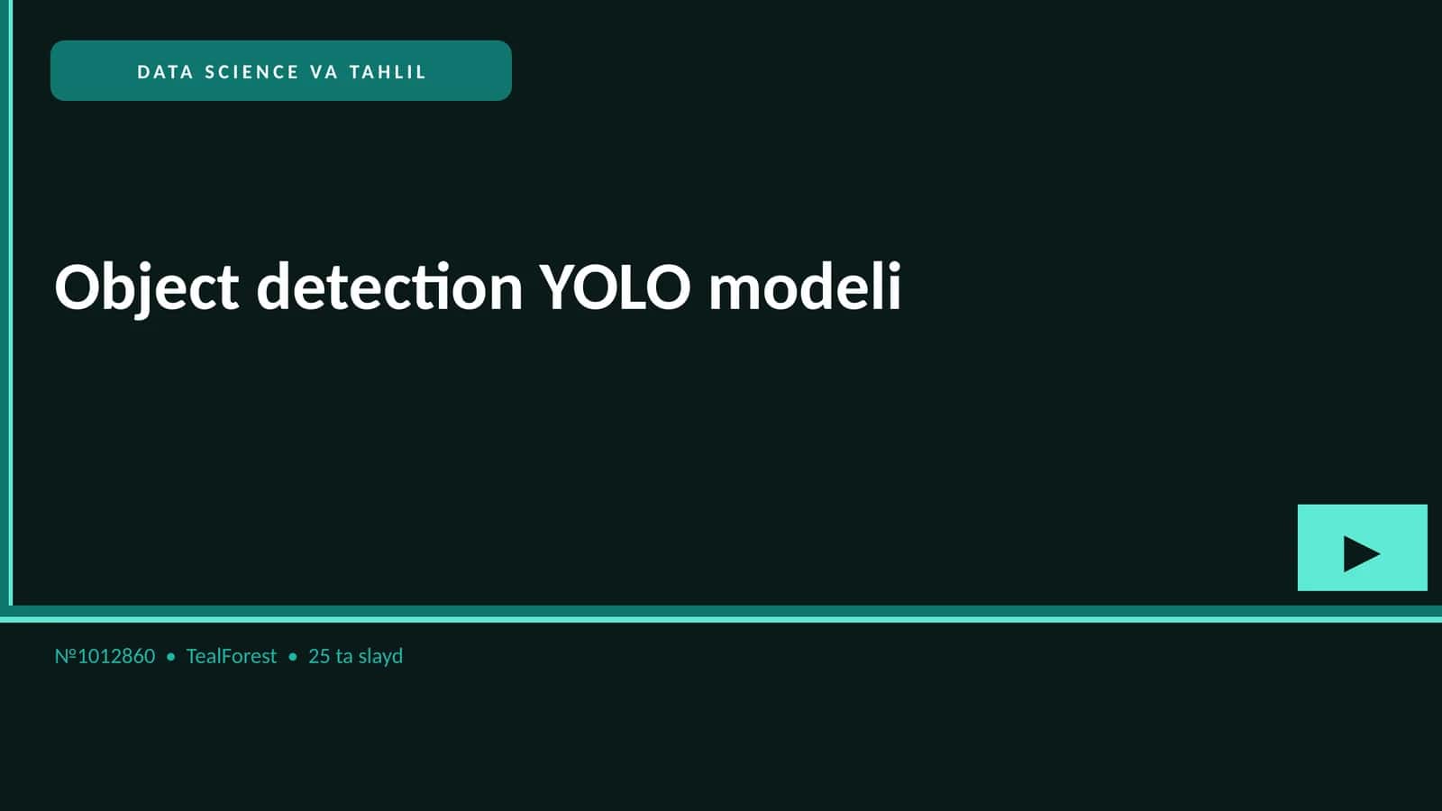 Object detection YOLO modeli 1