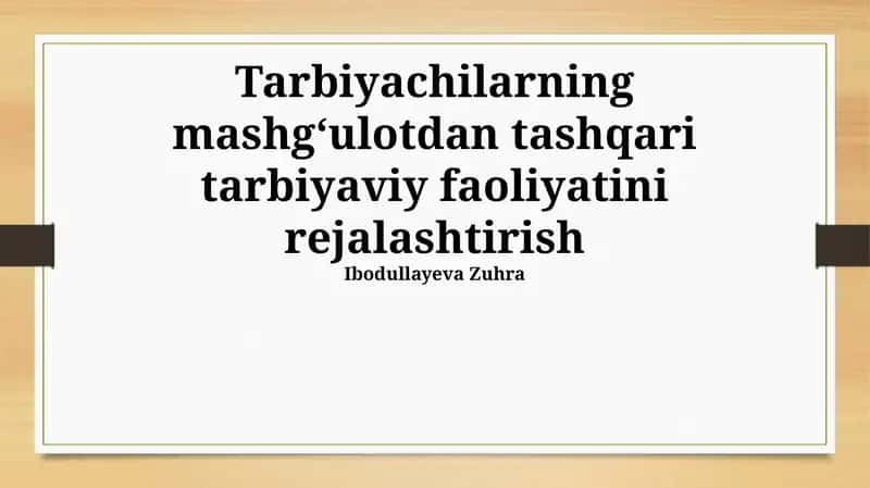 Qo'shimcha ta'lim dasturlari 1