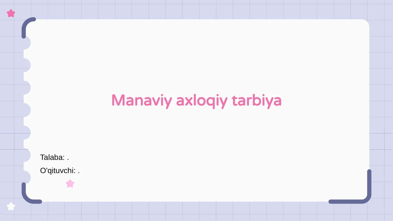 Manaviy axloqiy tarbiya 1