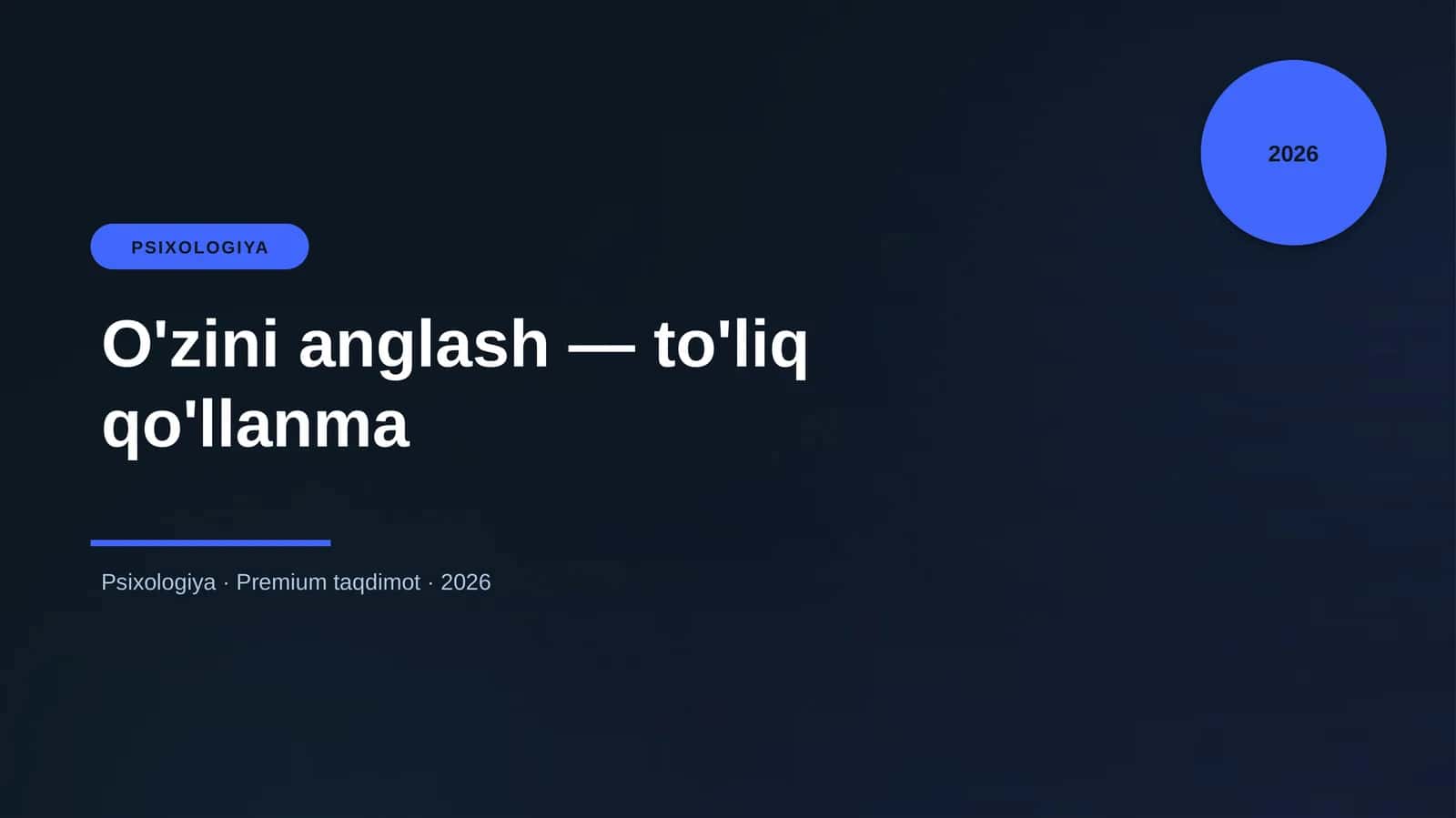 O'zini anglash — to'liq qo'llanma 1