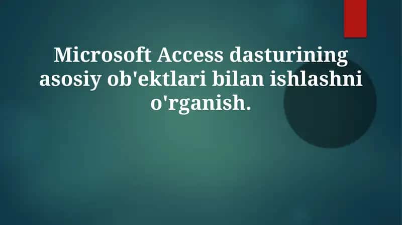 Microsoft Access 1