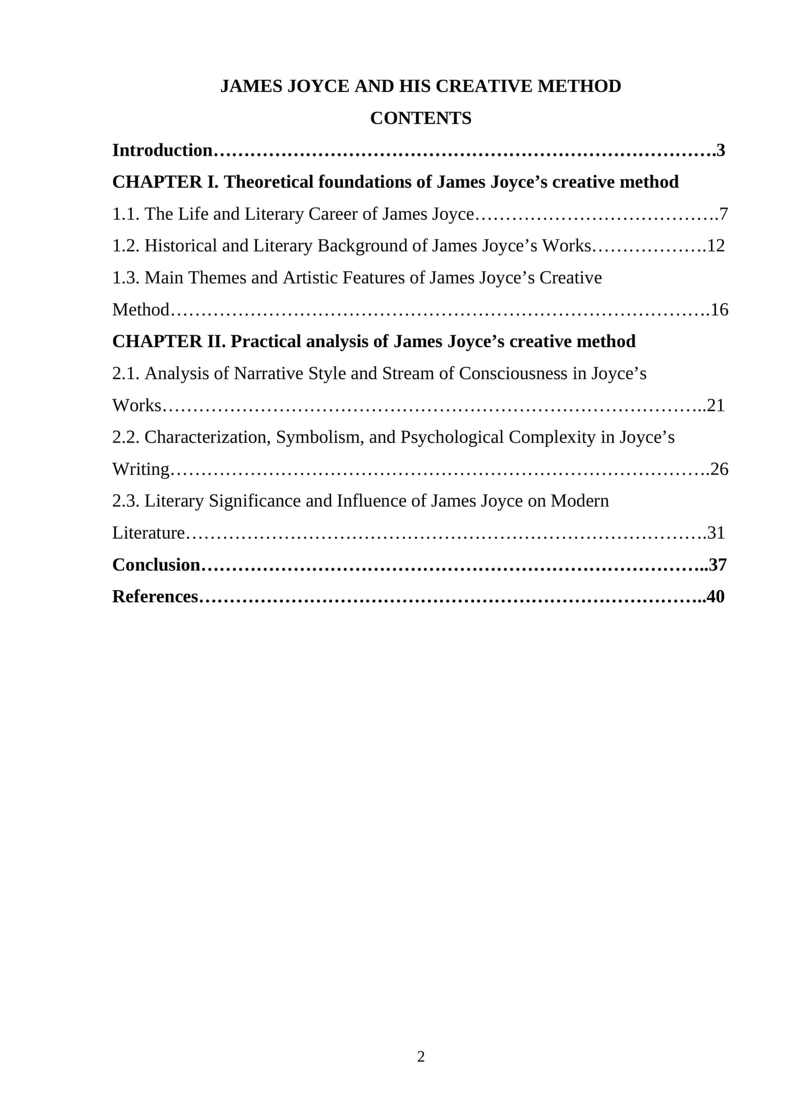 THEORETICAL FOUNDATIONS OF JAMES JOYCE’S CREATIVE METHOD 1