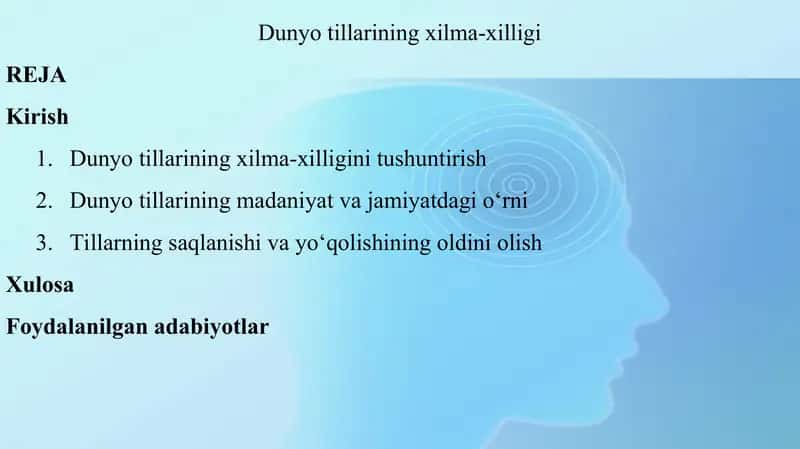 Dunyo tillarining xilma-xilligi 1