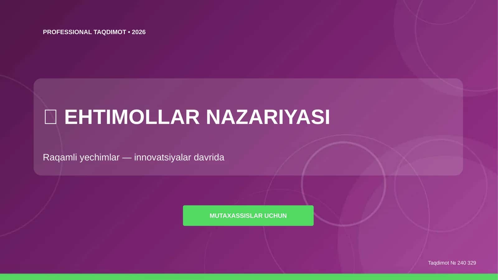 EHTIMOLLAR NAZARIYASI 1