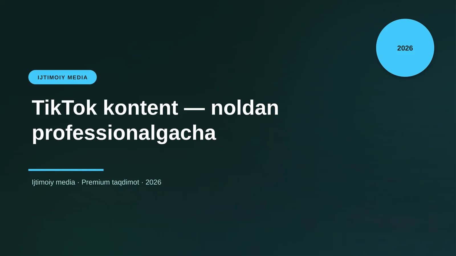 TikTok kontent — noldan professionalgacha 1