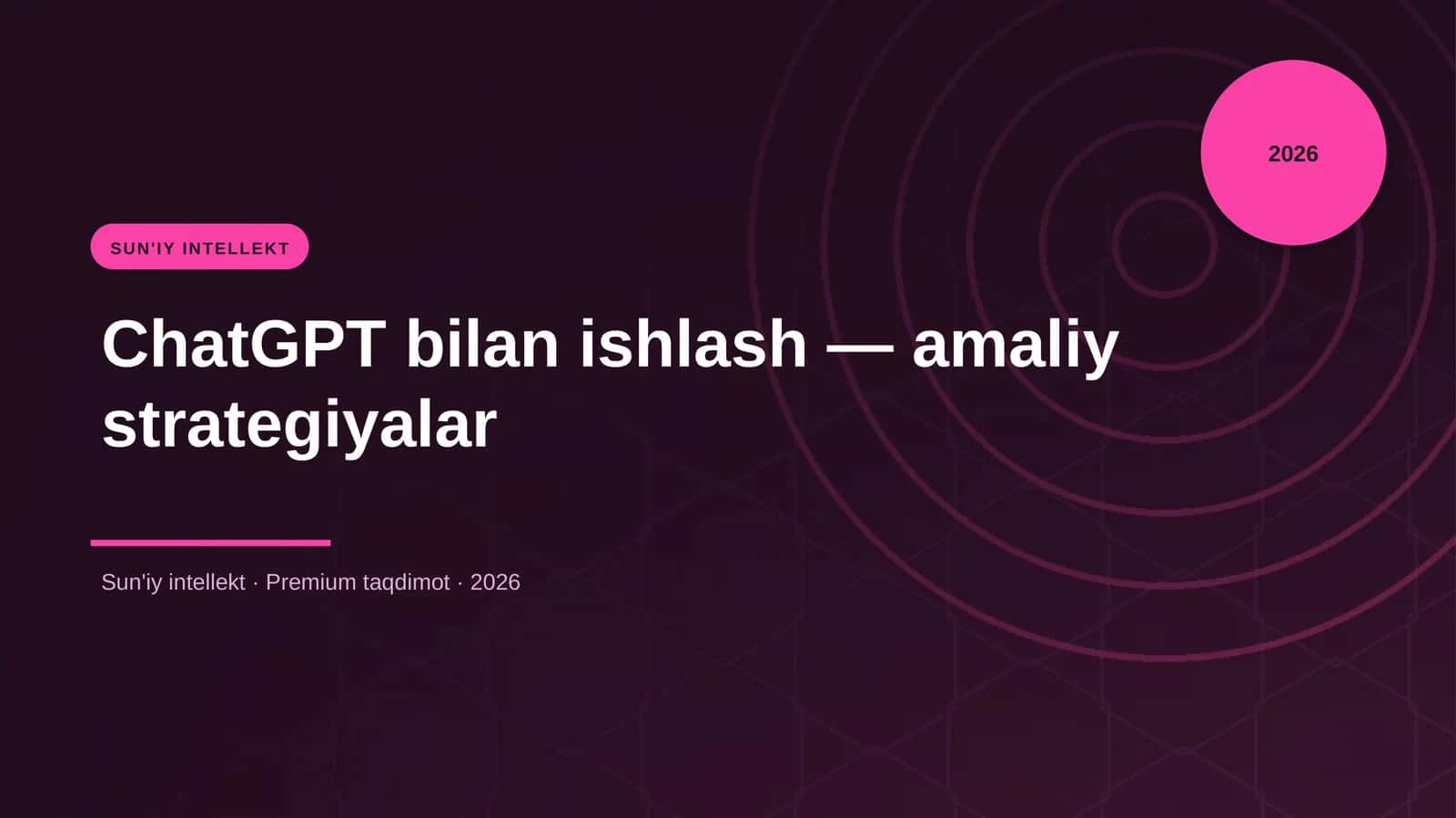 ChatGPT bilan ishlash — amaliy strategiyalar 1