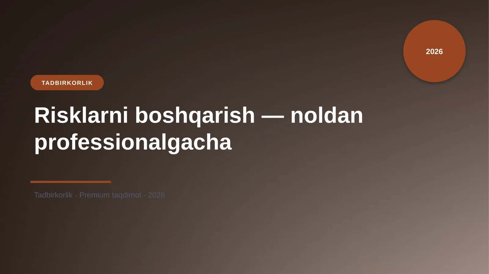 Risklarni boshqarish — noldan professionalgacha 1