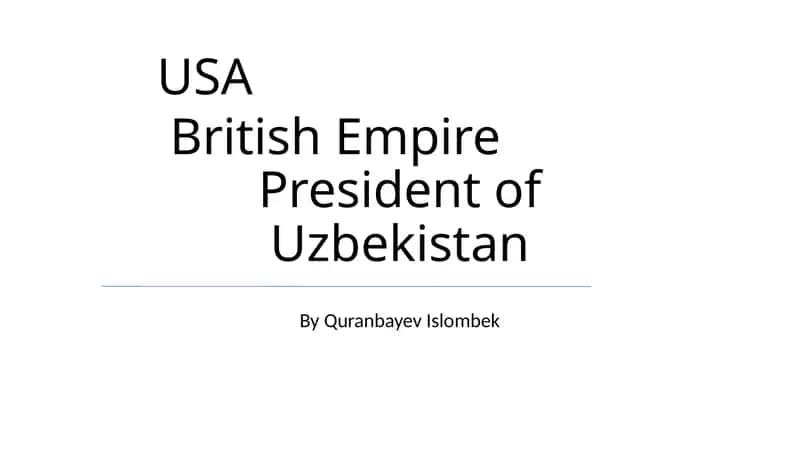Uzbekistan: Leadership and Modernization 1