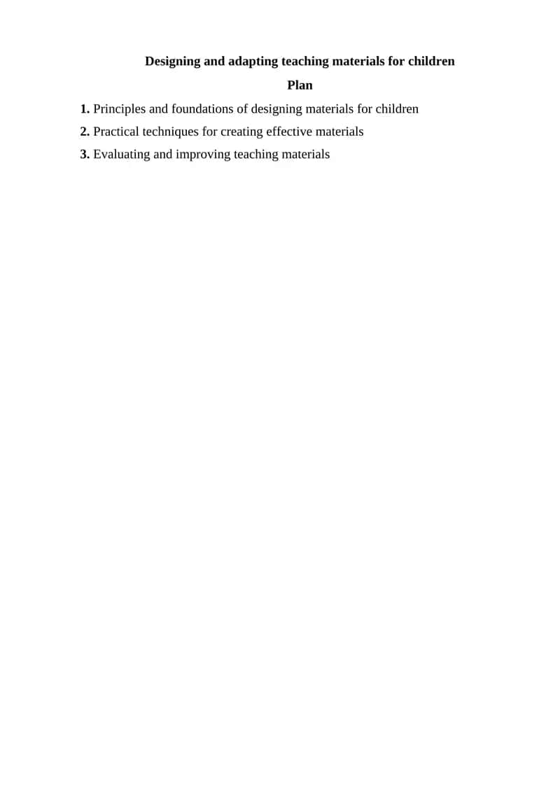 Principles and foundations of designing materials for children 1