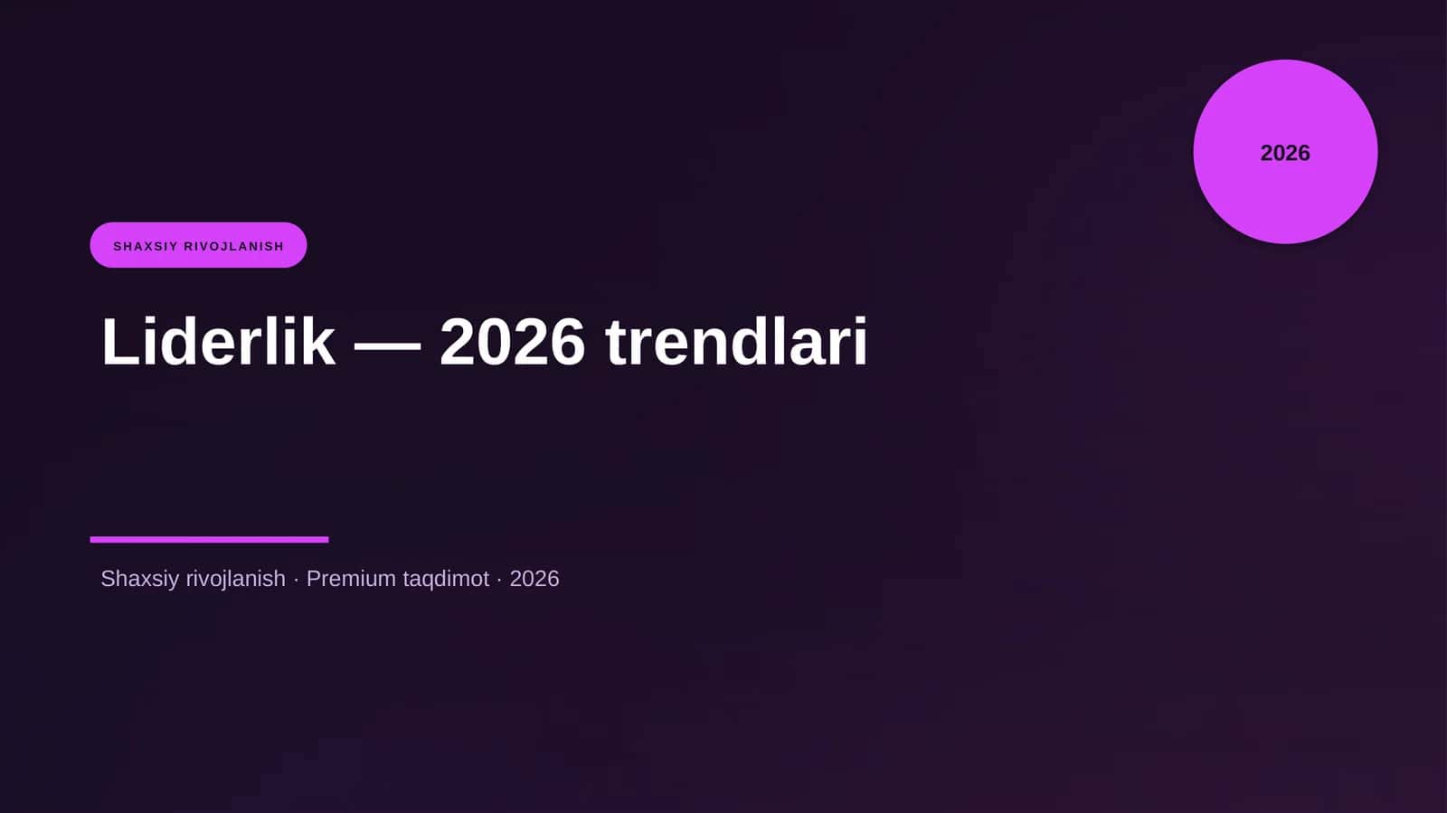 Liderlik — 2026 trendlari 1