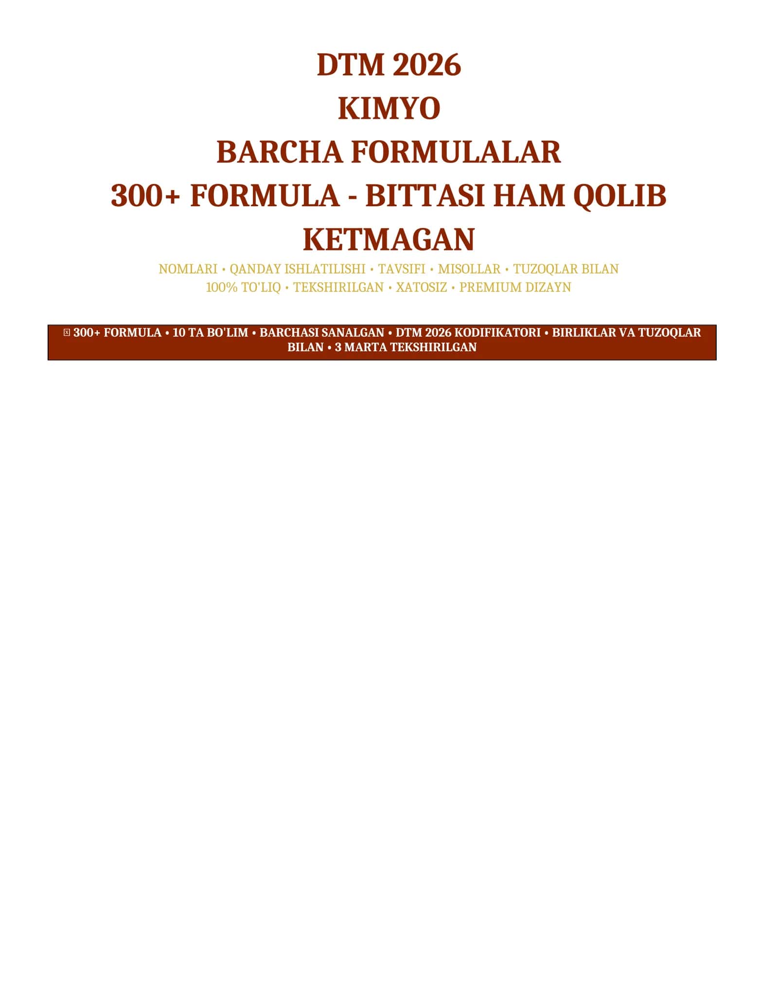KIMYO - BARCHA FORMULALAR (305 ta) 1
