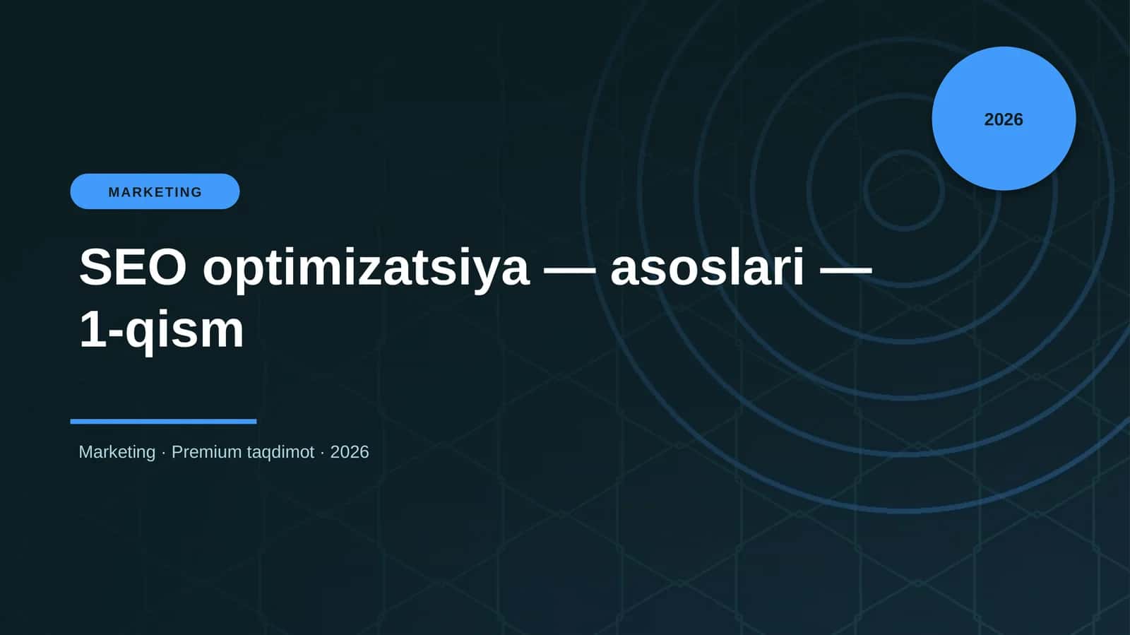SEO optimizatsiya — asoslari — 1-qism 1