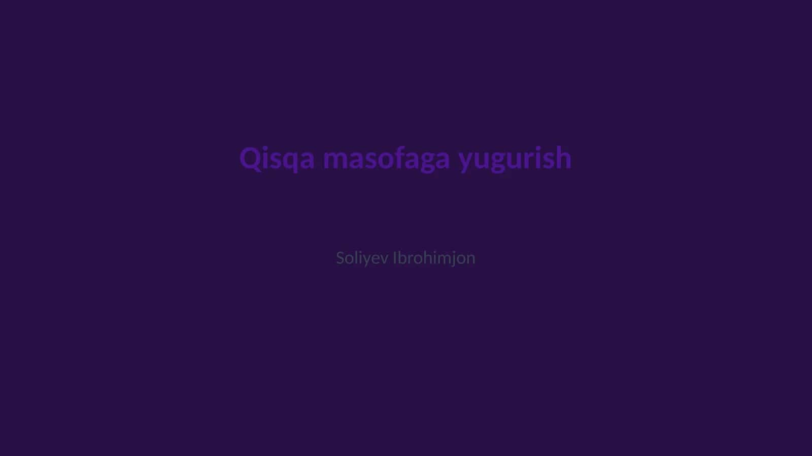 Qisqa masofaga yugurish tarixi 1