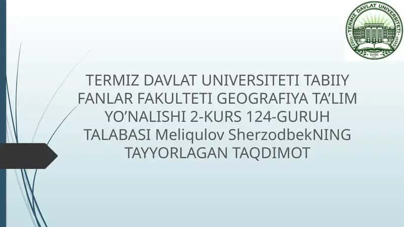 Yer relyefi va uni xaritalarda tasvirlash usullari 1