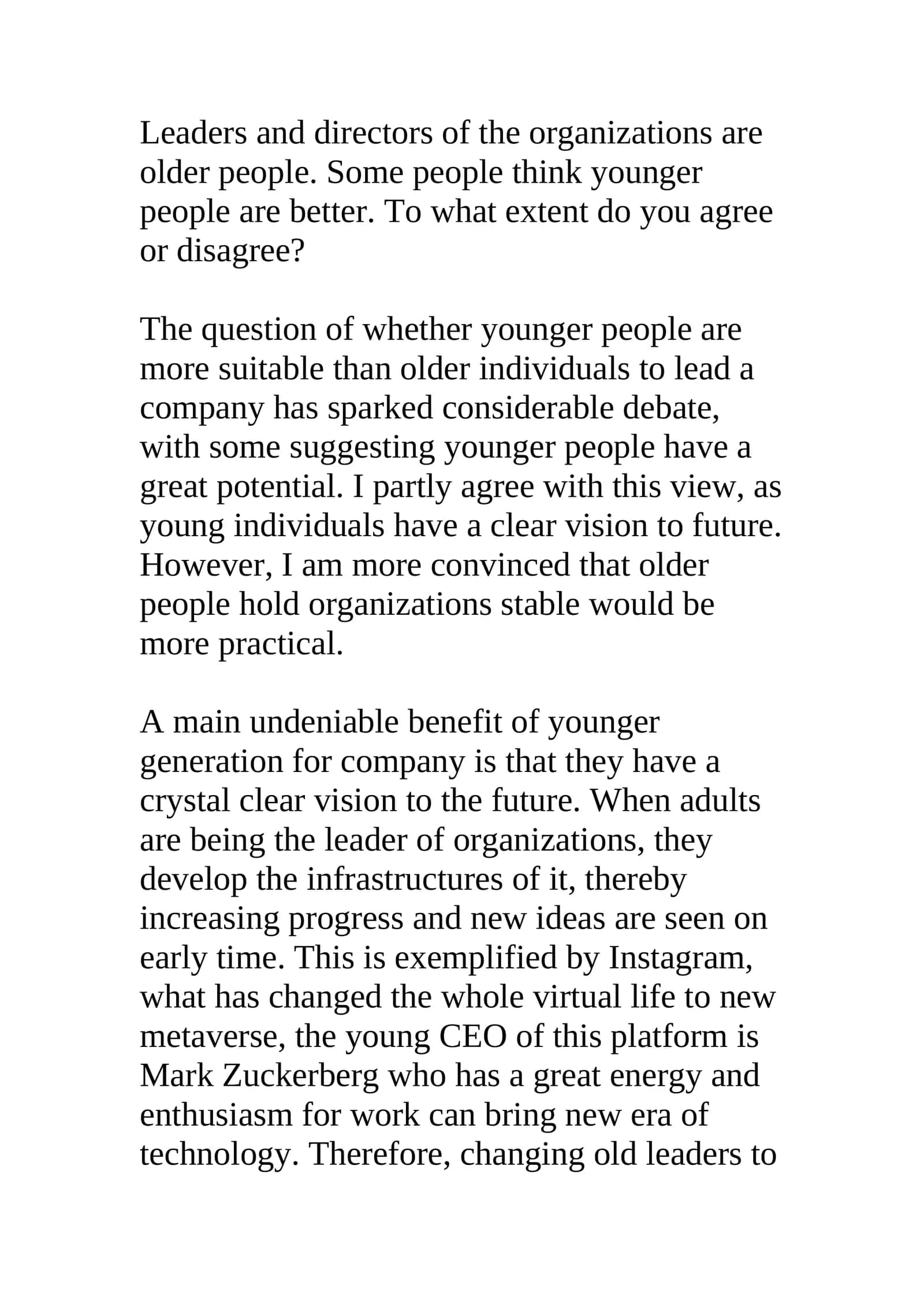 Young Leaders vs Older Leaders 1