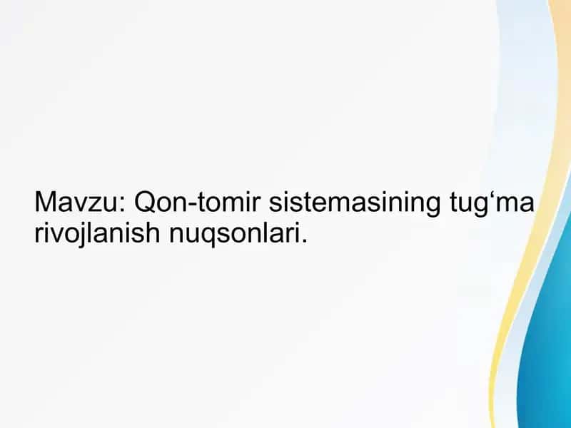 Qon tomir tug`ma nuqsonlari 1