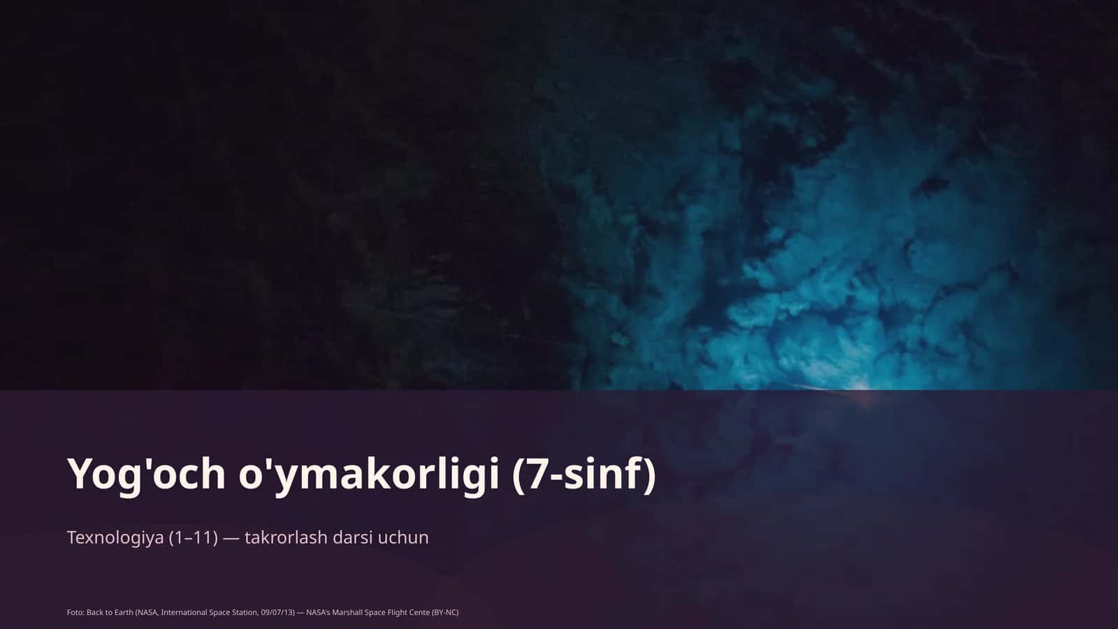 Yog'och o'ymakorligi (7-sinf) 1