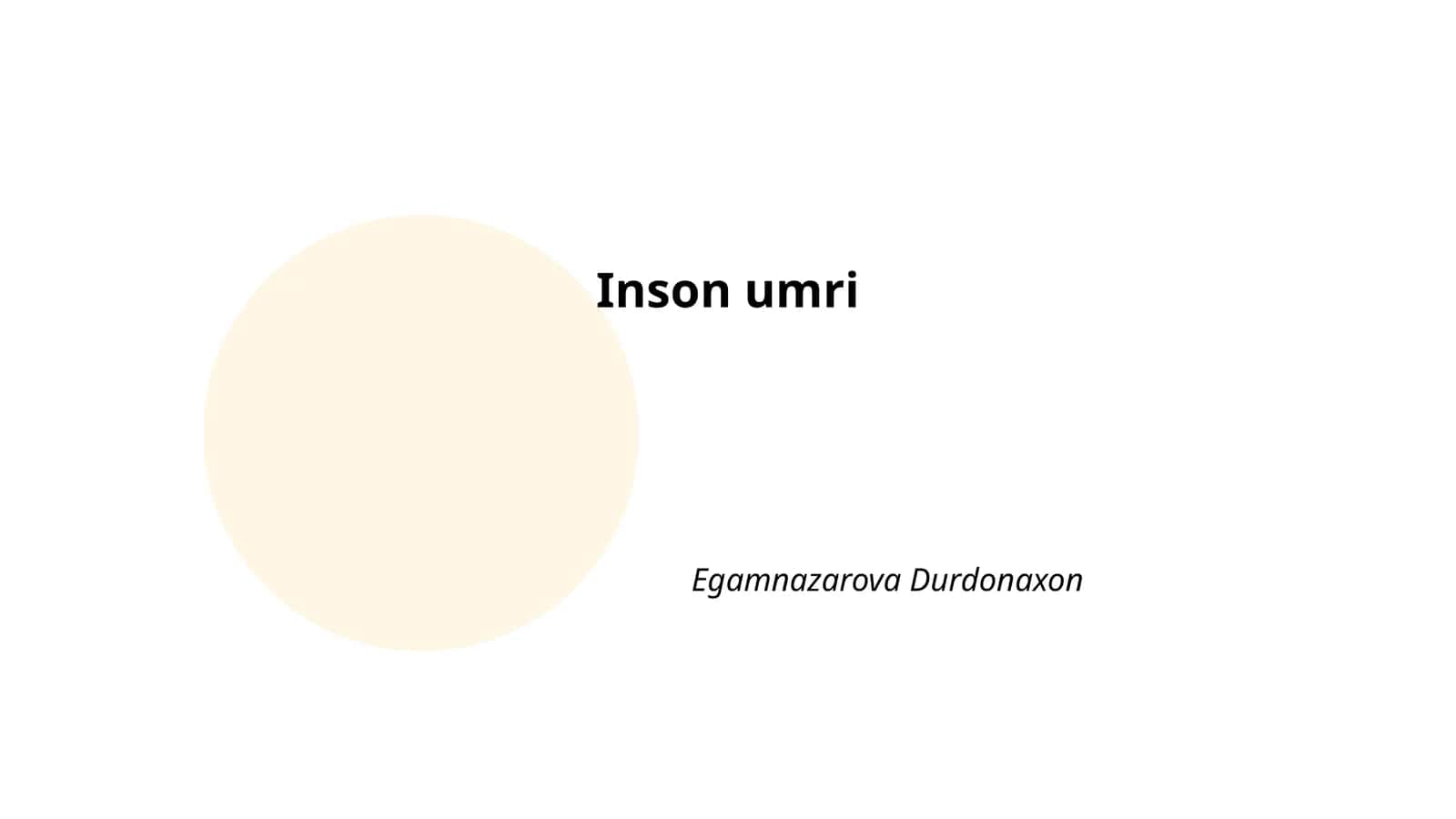 Inson umri 1