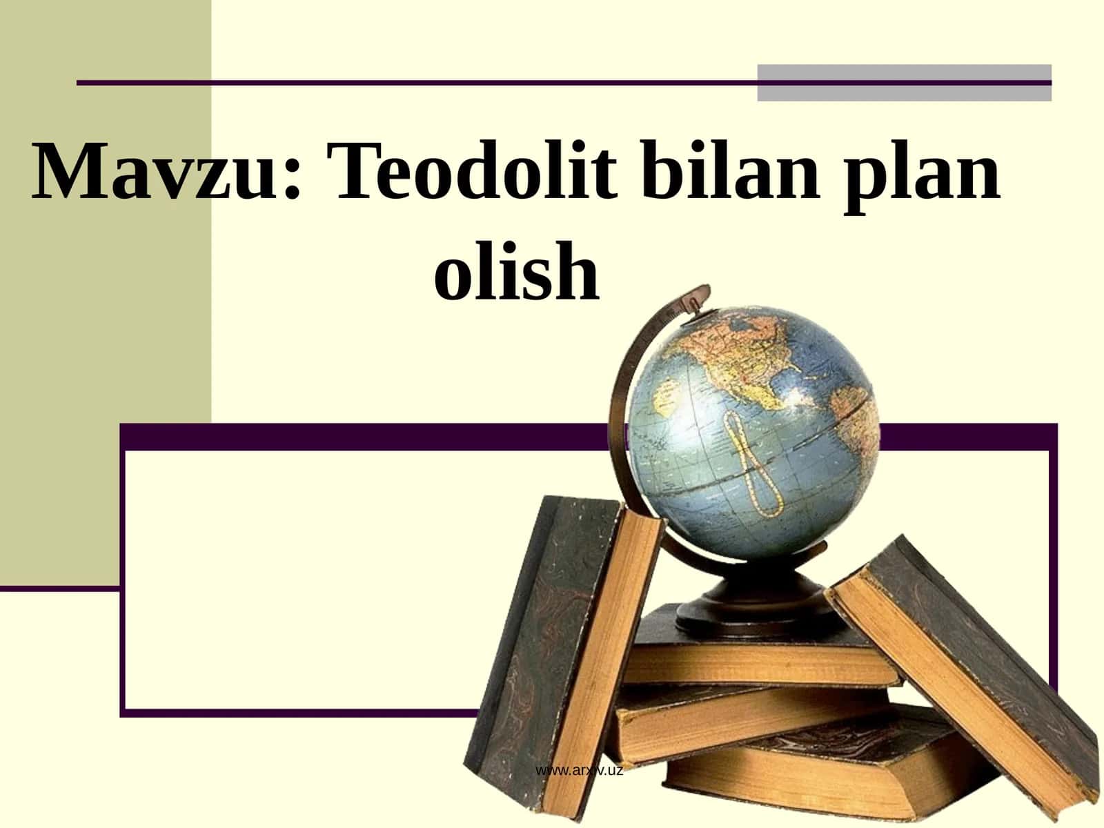 Teodolit bilan plan olish 1