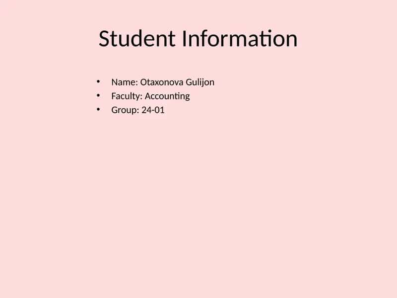 Student Information 1