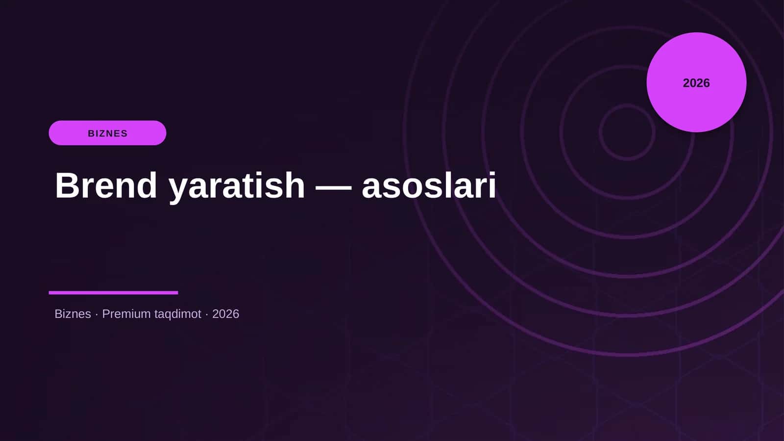 Brend yaratish — asoslari 1