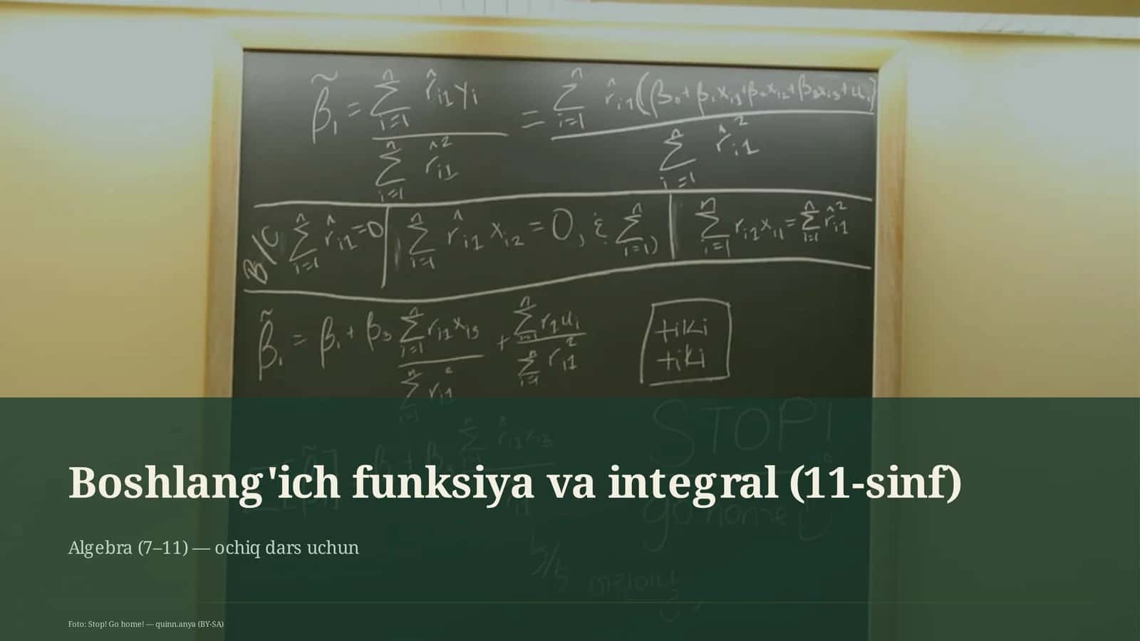 Boshlang'ich funksiya va integral (11-sinf) 1